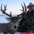 My buddy Jerry with another giant whitetail, a drop tine broken off.